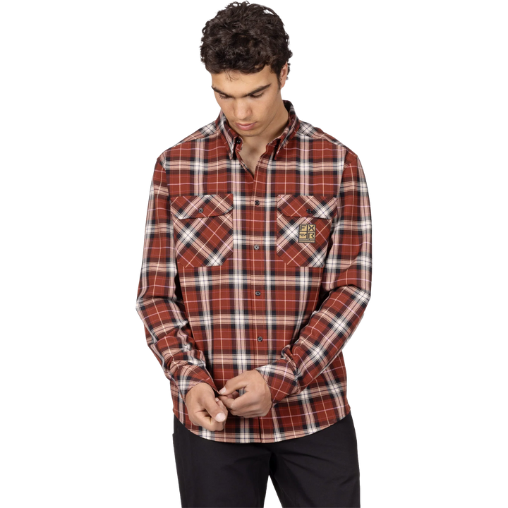 FXR HD Flannel Shirt - Maroon/Navy