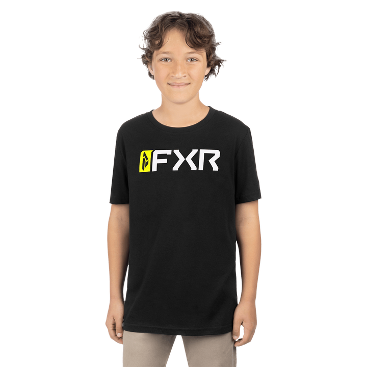 FXR Youth Miter Tee - Black/Hi-Vis