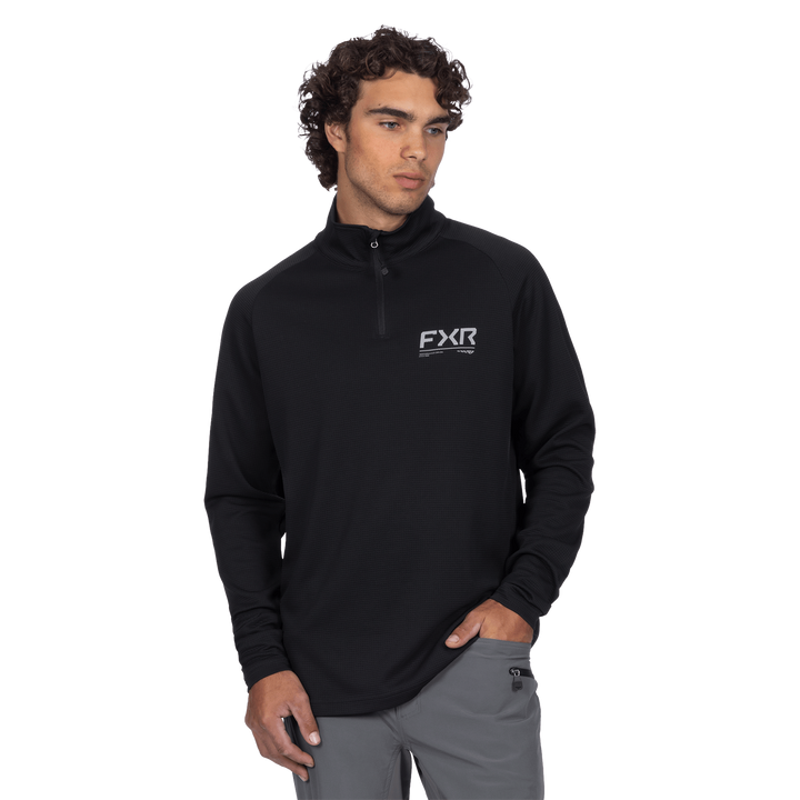 FXR Pilot 1/4 Zip Long Sleeve - Black/Grey