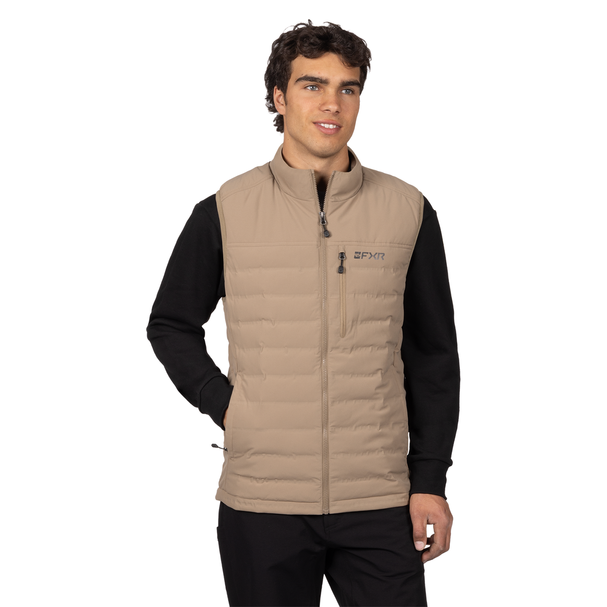 FXR Podium Quilted Vest - Canvas/Black