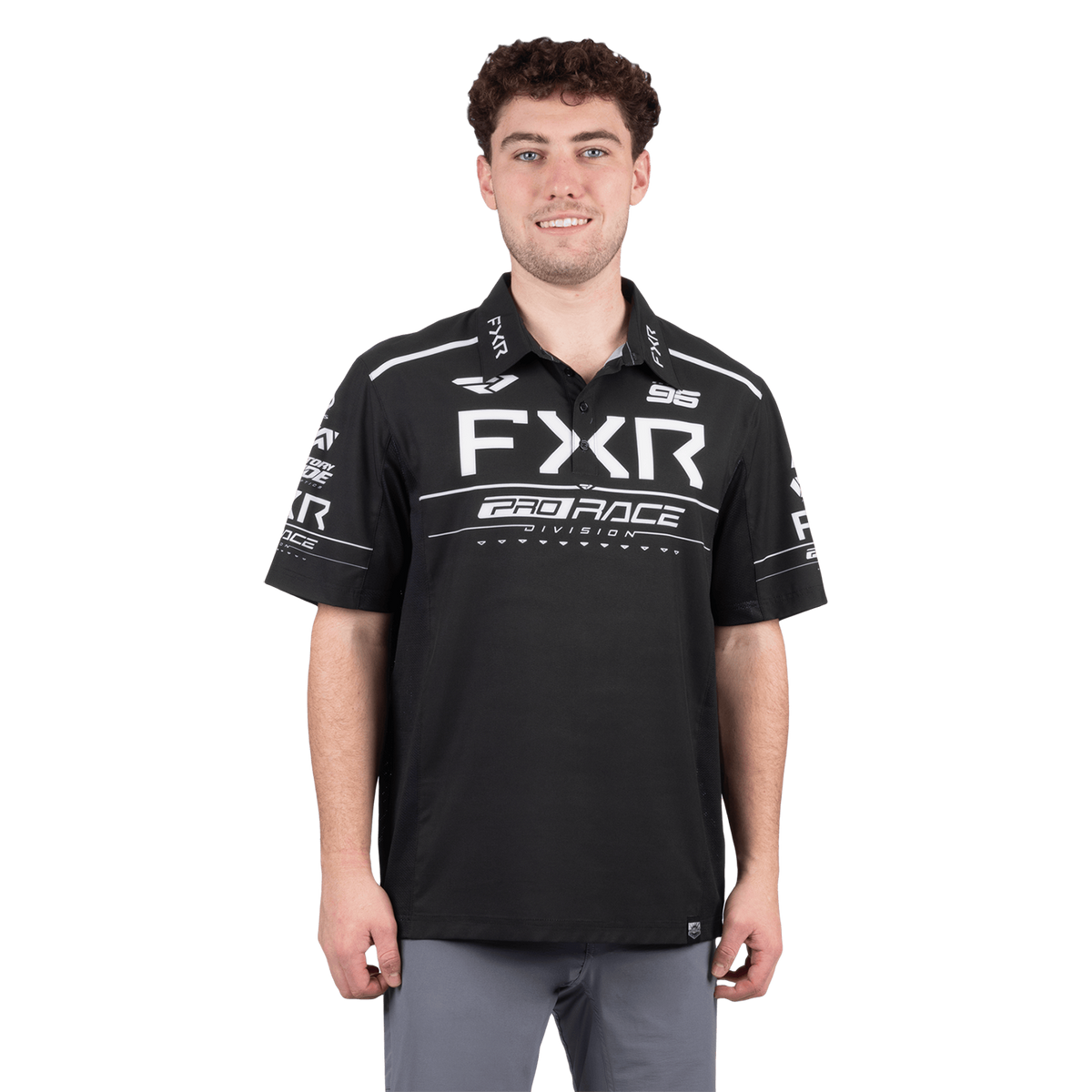 FXR Race Division Performance Polo - Black/White