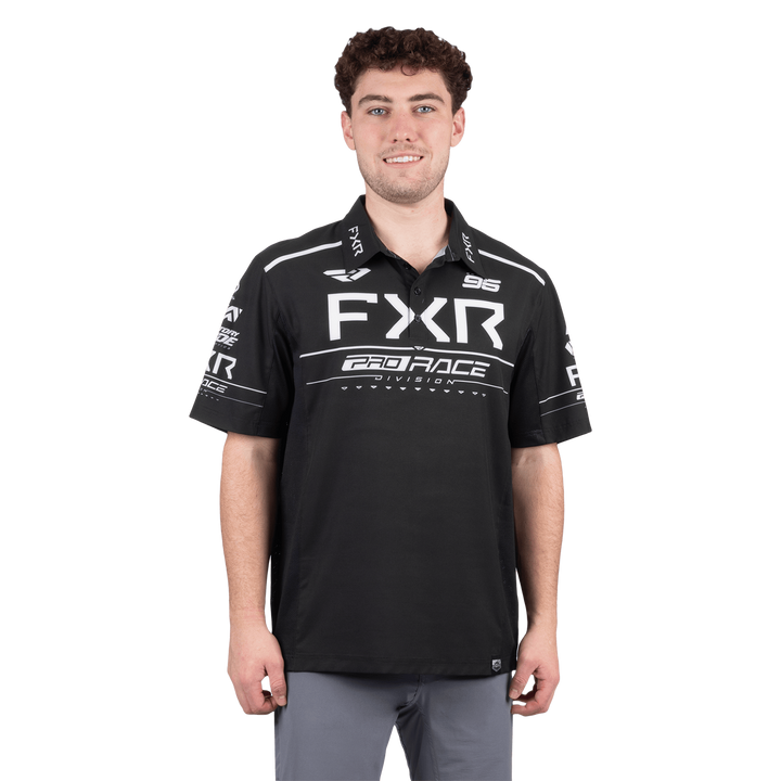 FXR Race Division Performance Polo - Black/White