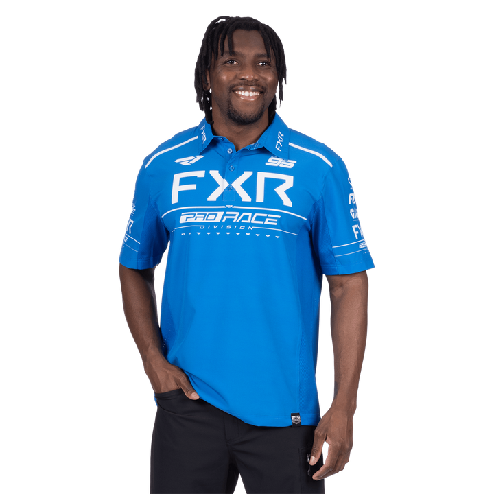 FXR Race Division Performance Polo - Blue/White