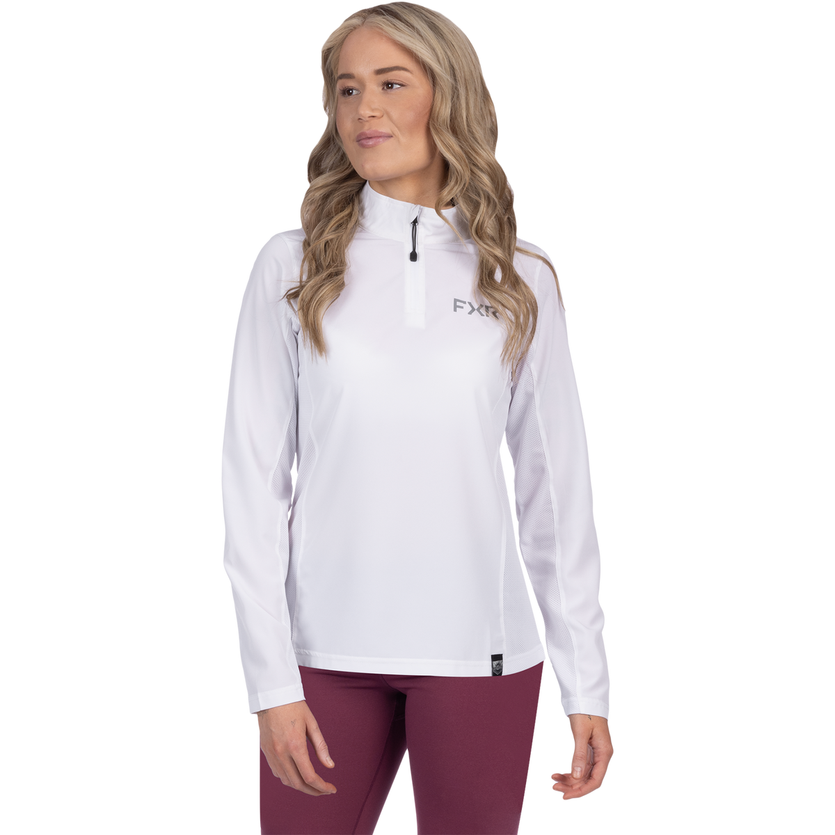 FXR Women's Breeze 1/4 Zip Long Sleeve - White