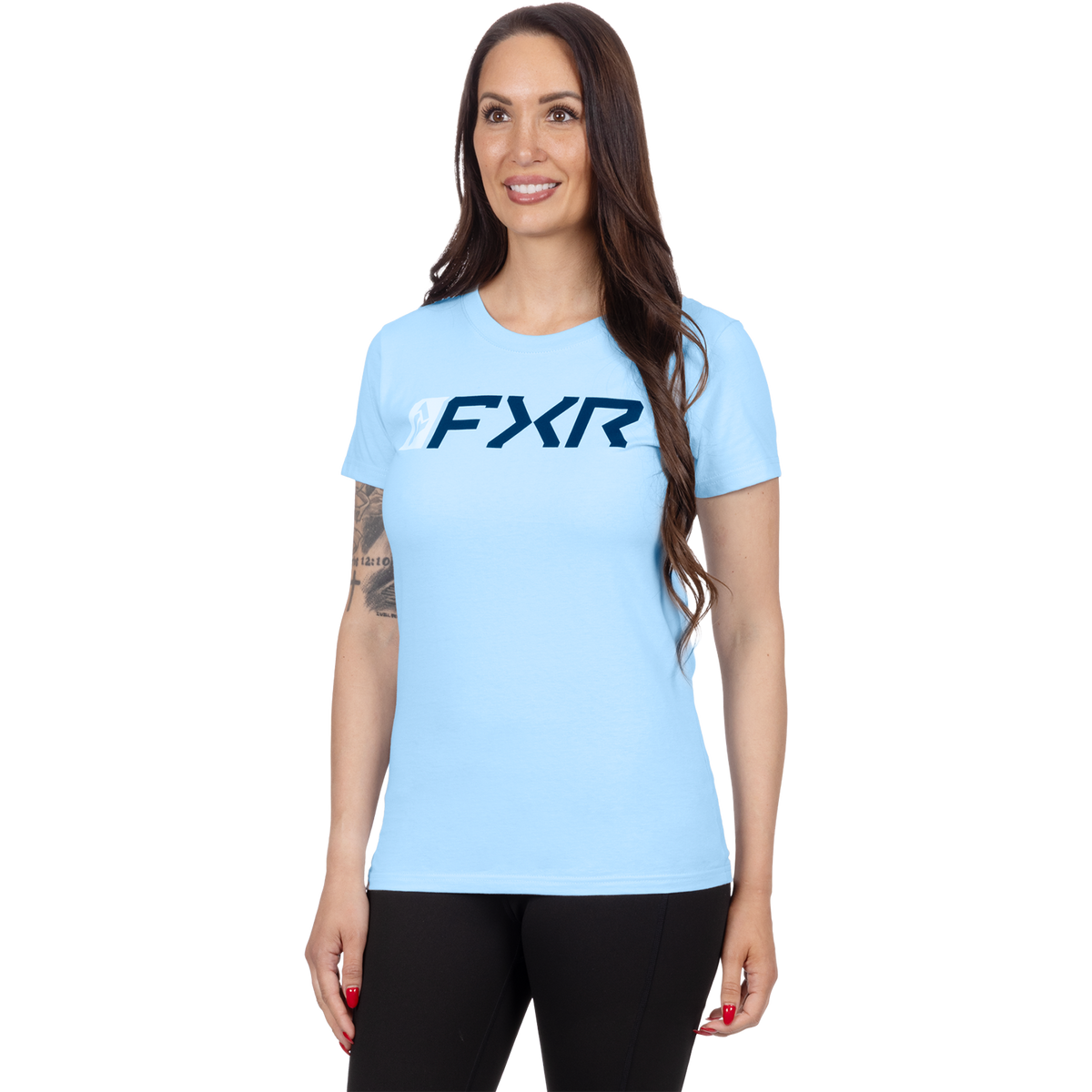 FXR Women's Miter Tee - Sky/Navy