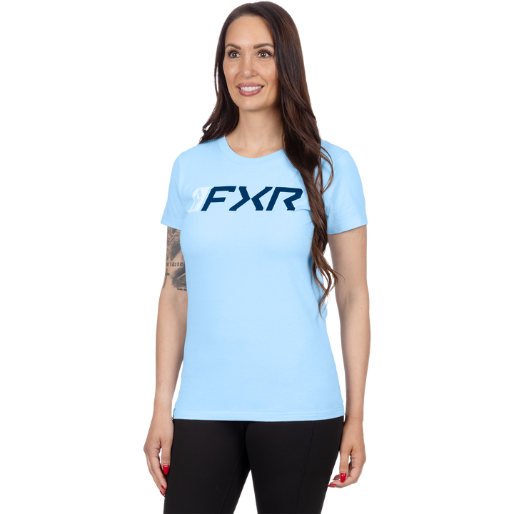 FXR Women's Miter Tee - Sky/Navy
