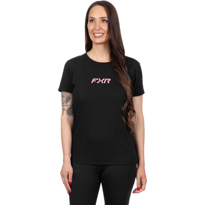 FXR Women's Pedigree Tee - Black/Rose