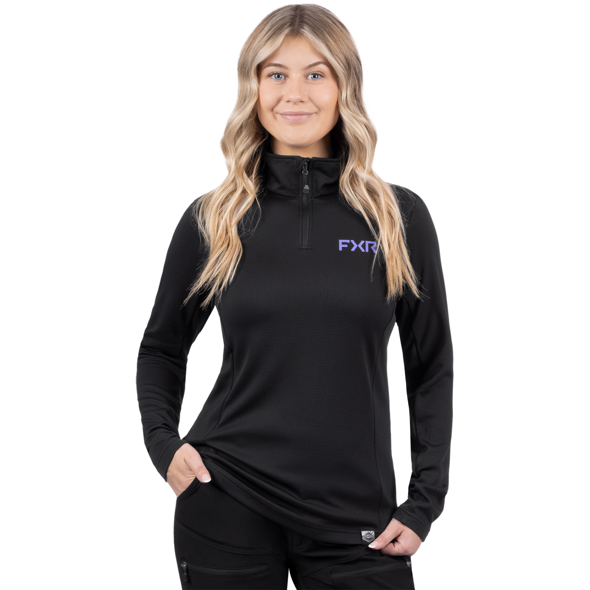 FXR Women's Pilot 1/4 Zip Long Sleeve - Black/Amethyst