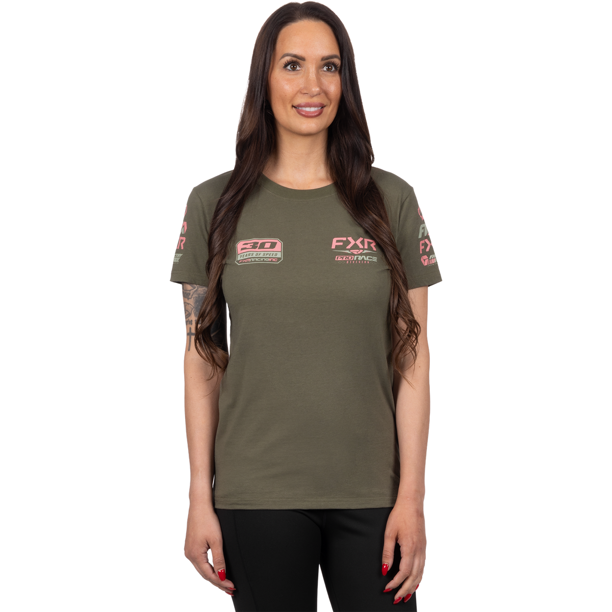 FXR Women's Race Division Tee - Army/Rose
