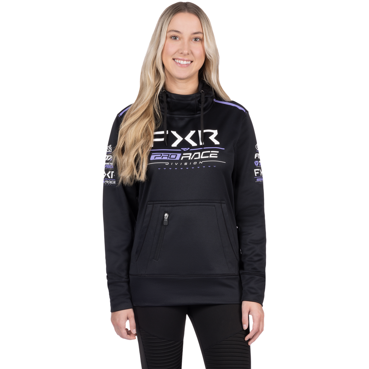 FXR Women's Race Division Hoodie - Black/Amethyst
