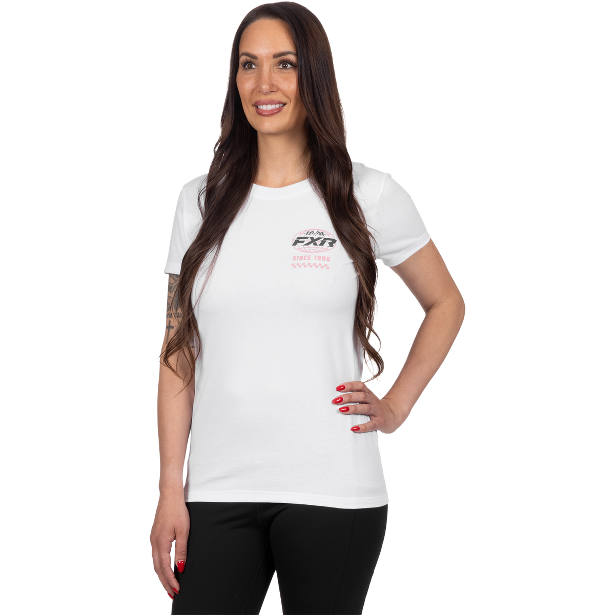 FXR Women's World Tee - White/Rose
