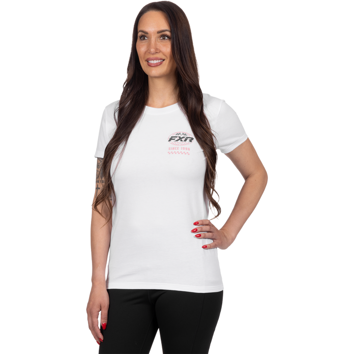 FXR Women's World Tee - White/Rose
