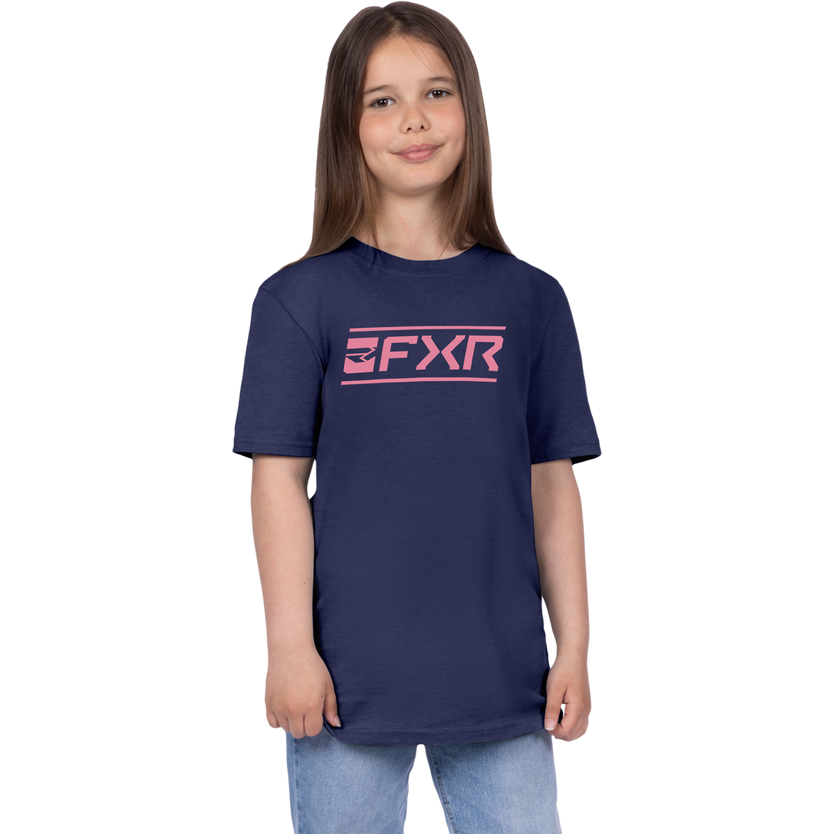 FXR Youth Victory Tee - Navy/Rose