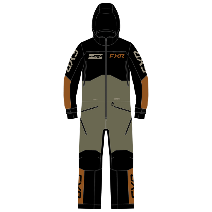 FXR Kids Vertical Monosuit - Moss/Umber/Stone