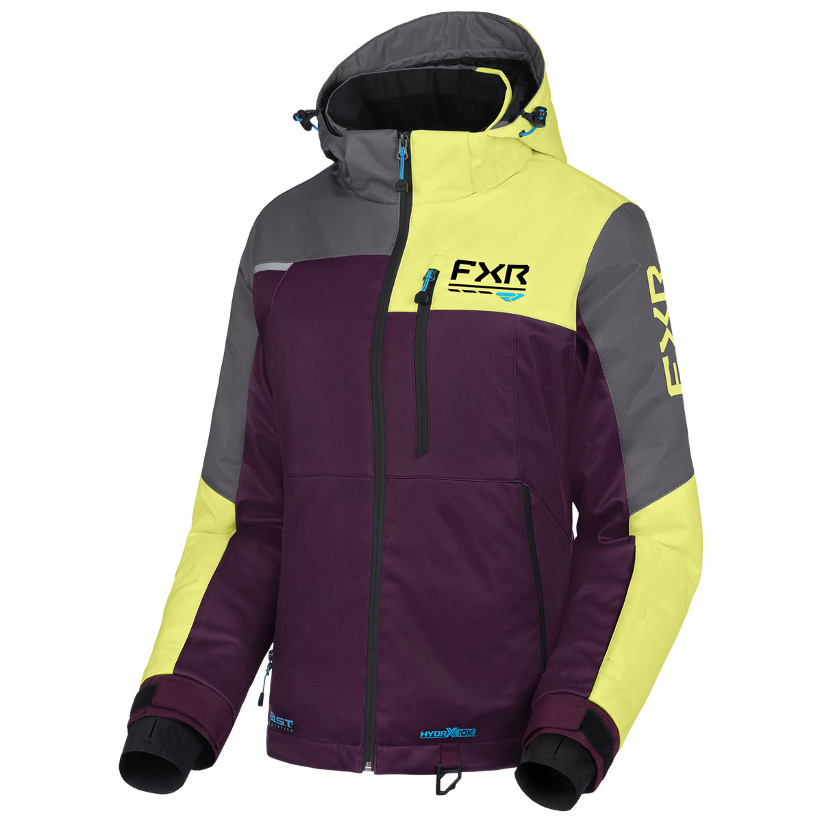 FXR Women's Fresh Jacket - Plum/Hi-Vis/Titanium