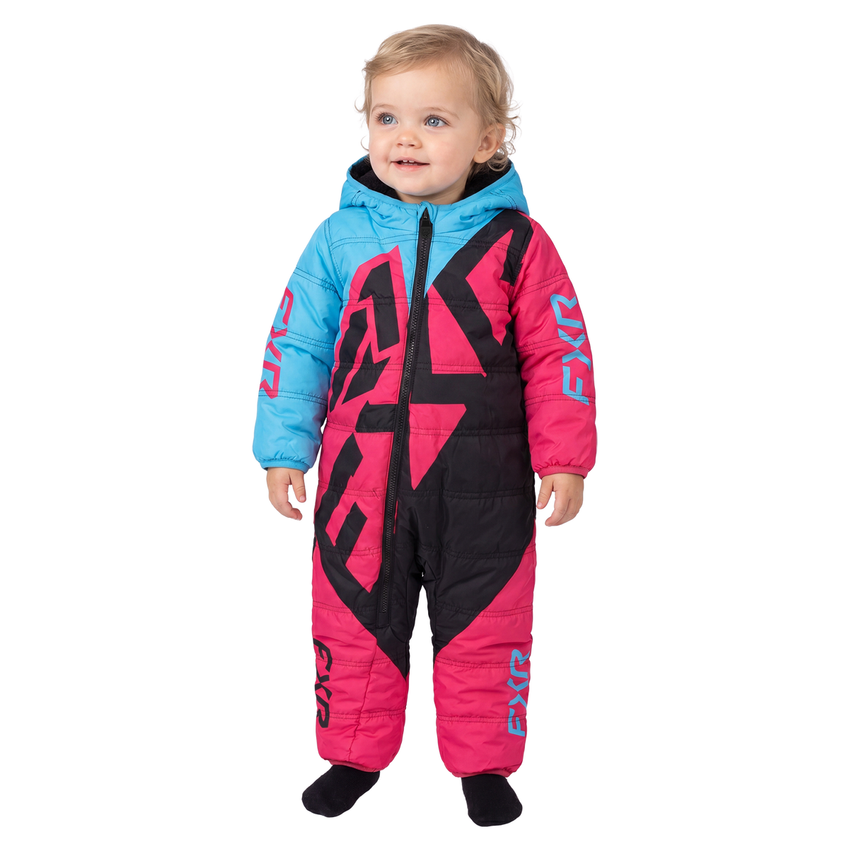 FXR Infant Kick Snowsuit - Blue/Razz
