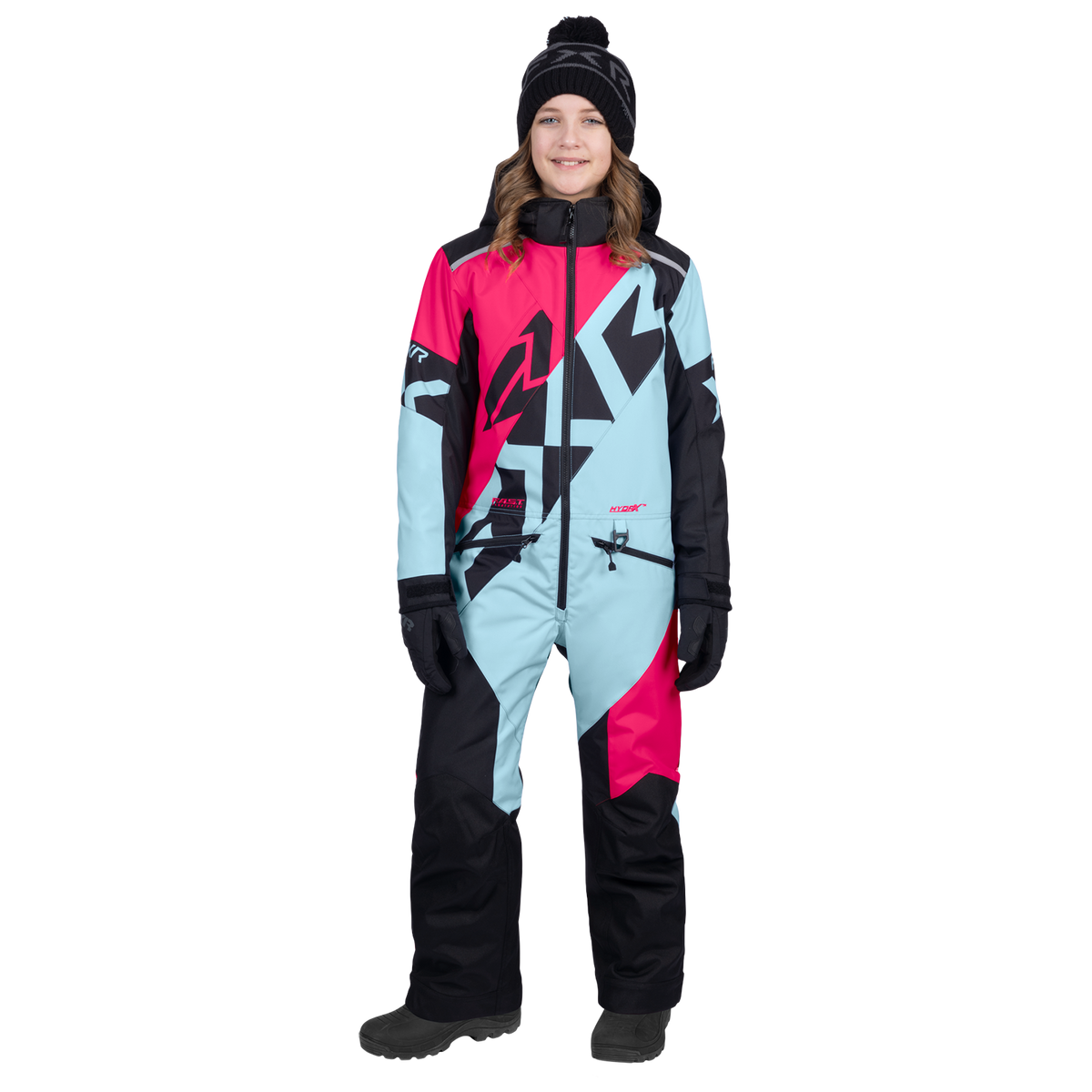 FXR Youth Cold Cross CX Monosuit - Blue/Razz