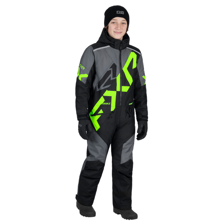 FXR Kids Cold Cross CX Monosuit - Black/Hi-Vis