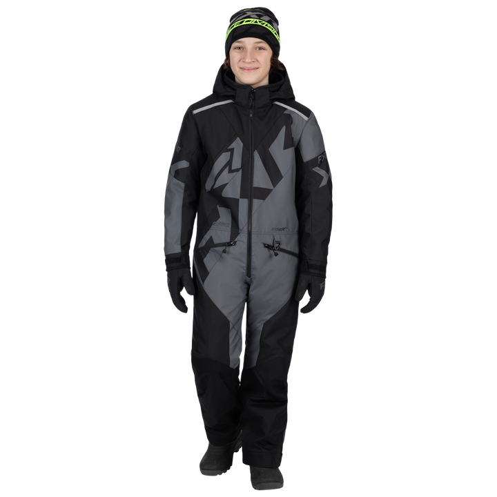 FXR Youth Cold Cross CX Monosuit - Black/Char