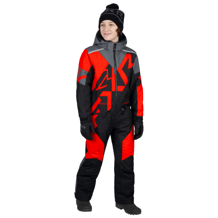FXR Youth Cold Cross CX Monosuit - Red/Black