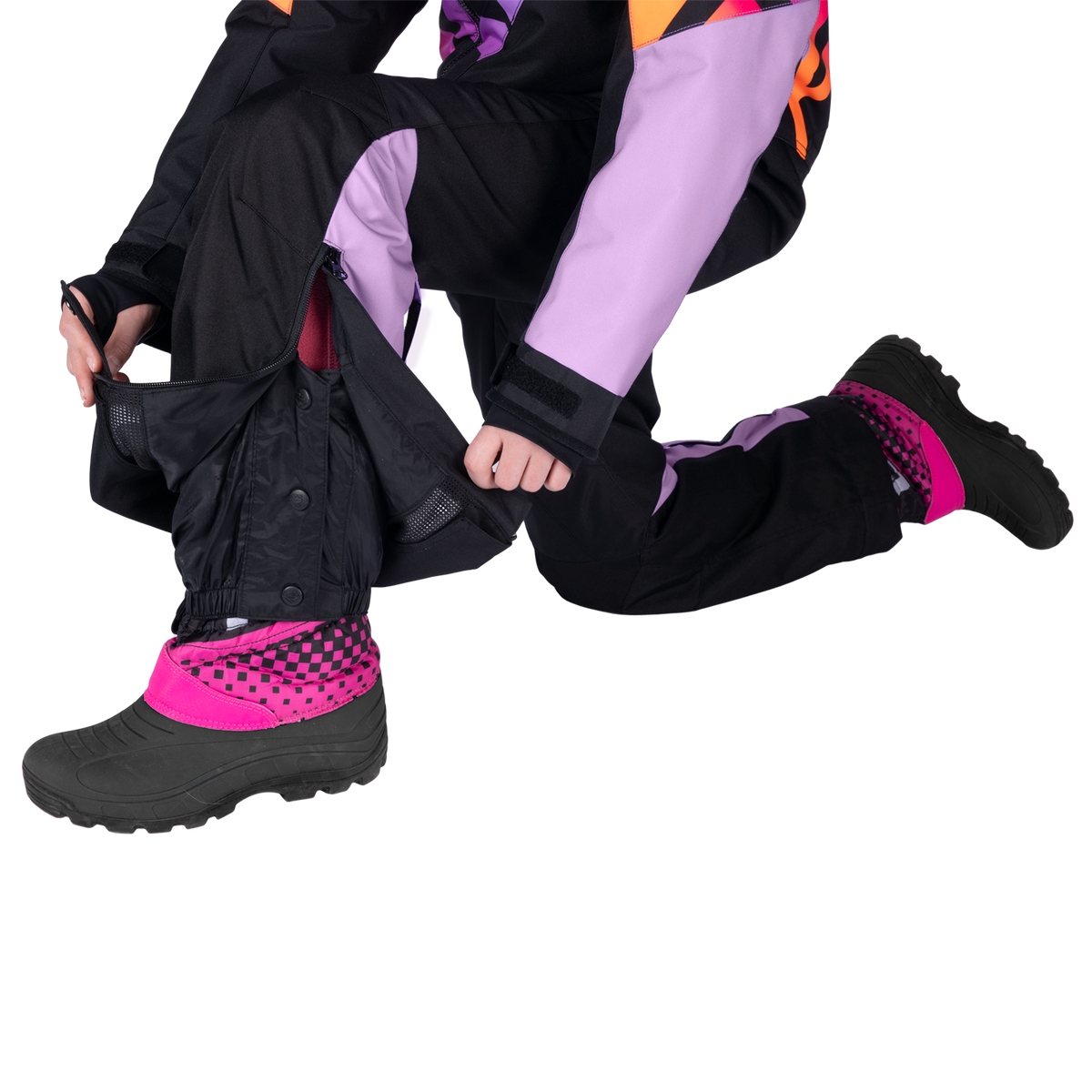 FXR Youth Cold Cross CX Monosuit - Black/Lilac