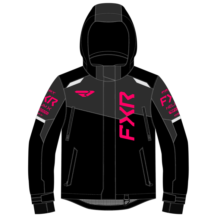 FXR Youth Helium Jacket - Black/Asphalt/Razz