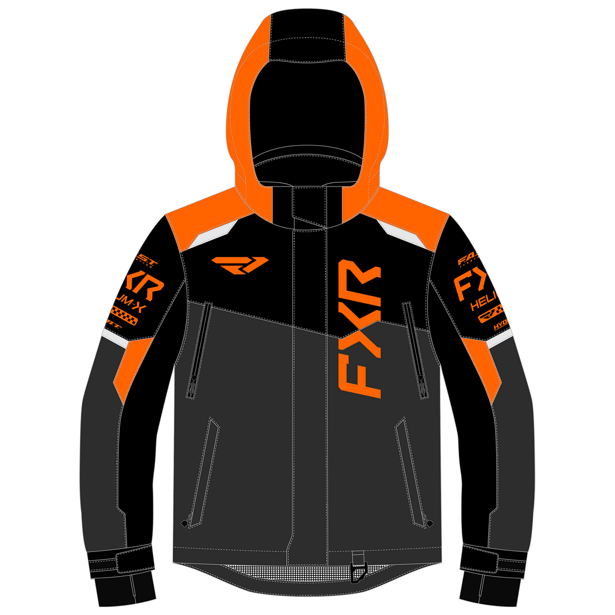 FXR Child Helium Jacket - Asphalt/Black/Orange