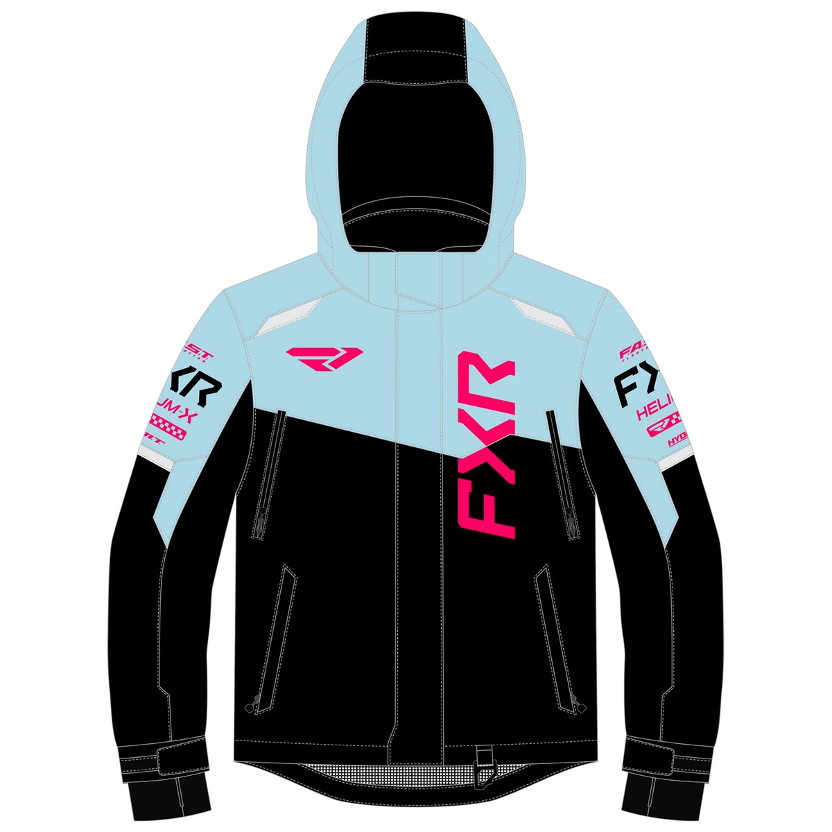 FXR Child Helium Jacket - Black/Blue/Razz