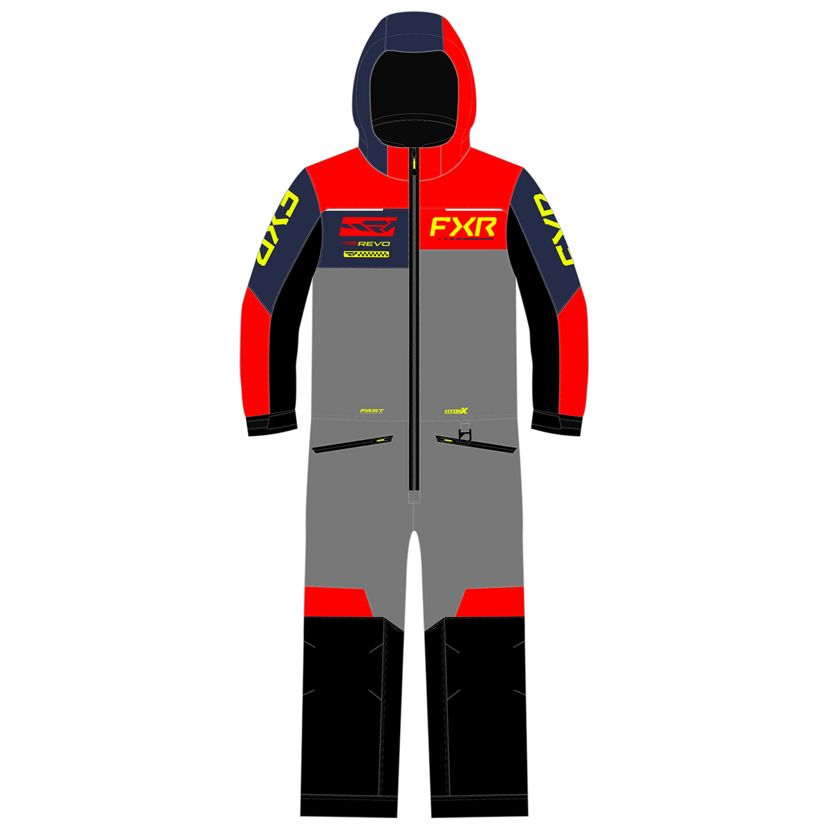 FXR Kids Rev Monosuit - Titanium/Red/Midnight