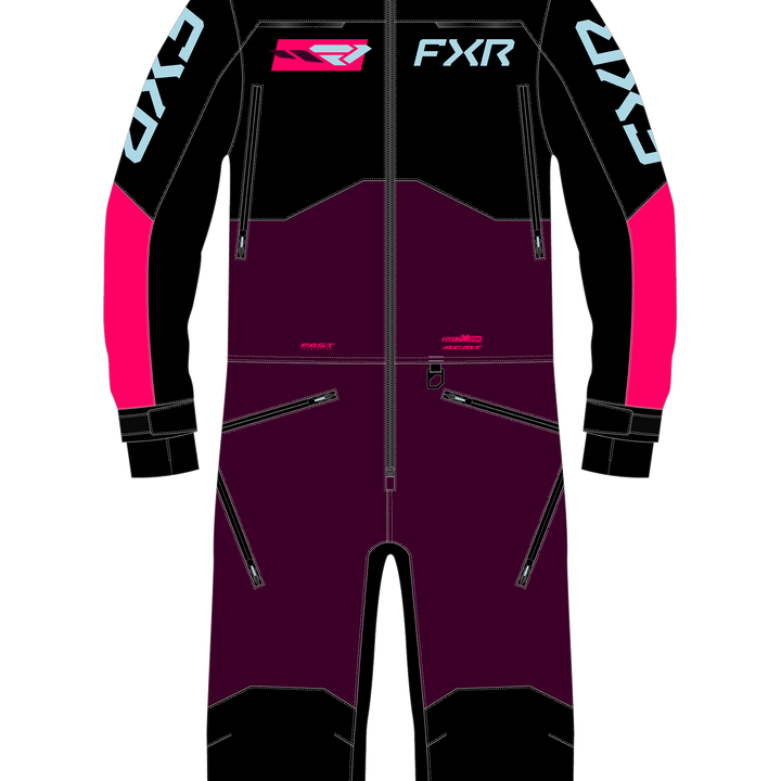 FXR Youth Vertical Monosuit - Plum/Razz/Maui