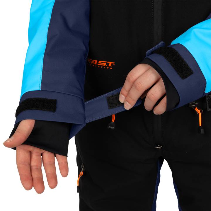FXR Youth Vertical Monosuit - Midnight/Blue/Orange