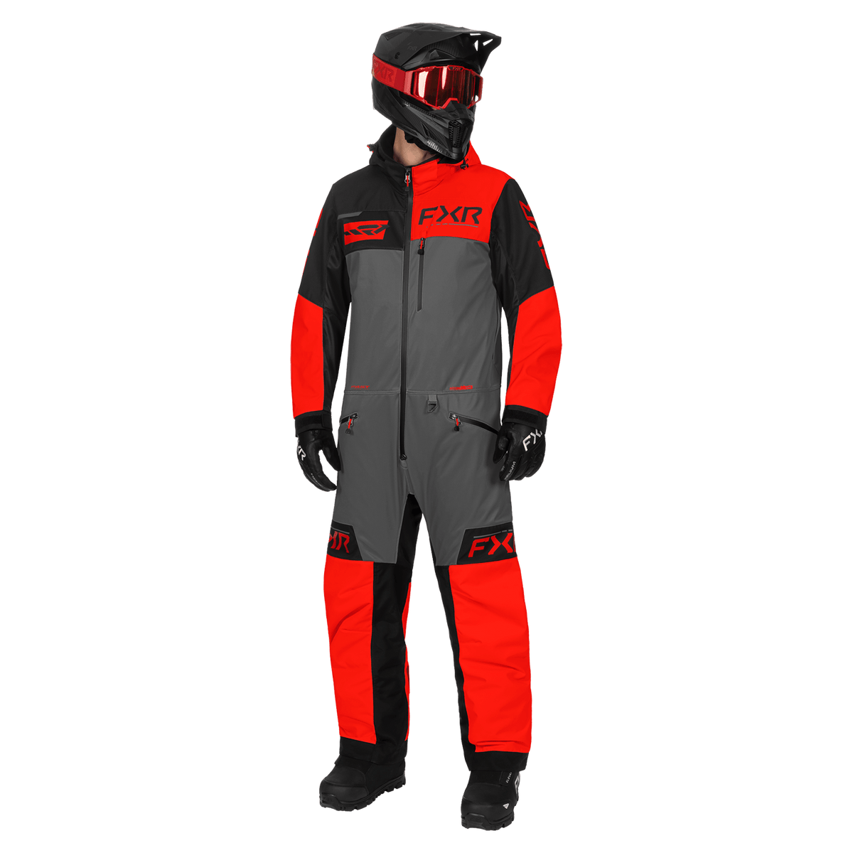 FXR Rev F.A.S.T. Insulated Monosuit - Red/Titanium/Black