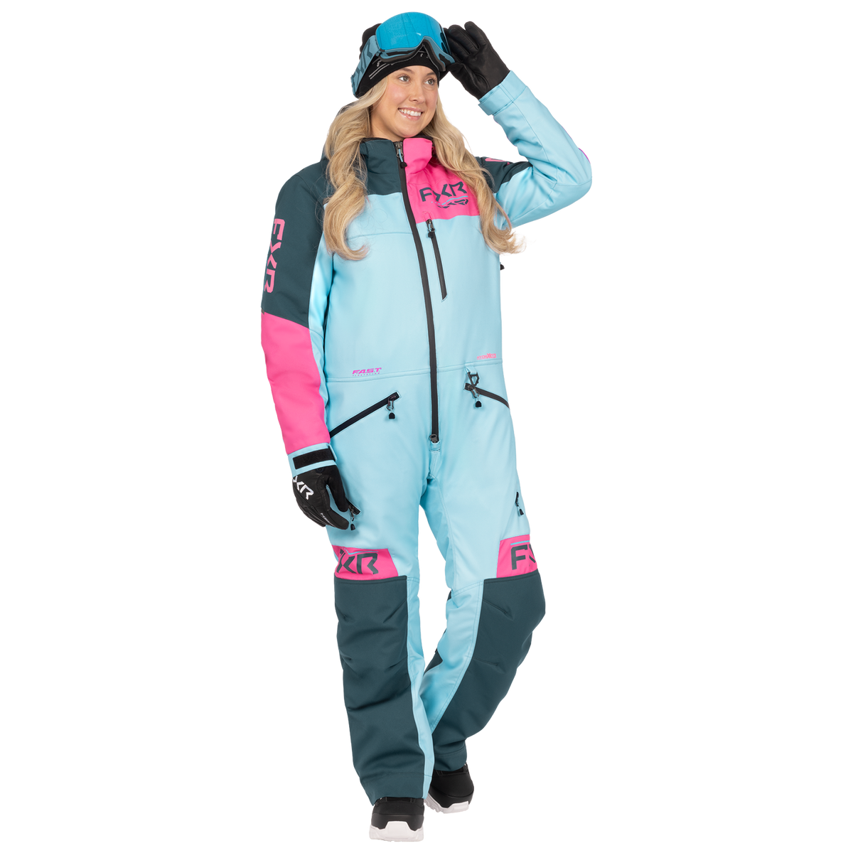 FXR Women's Rev F.A.S.T. Insulated Monosuit - Blue/Steel