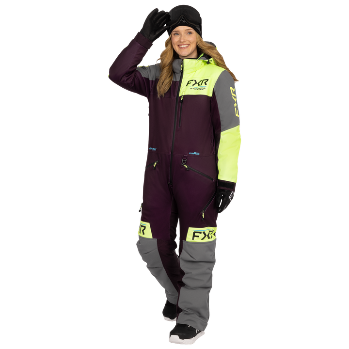 FXR Women's Rev F.A.S.T. Insulated Monosuit - Plum/Titanium