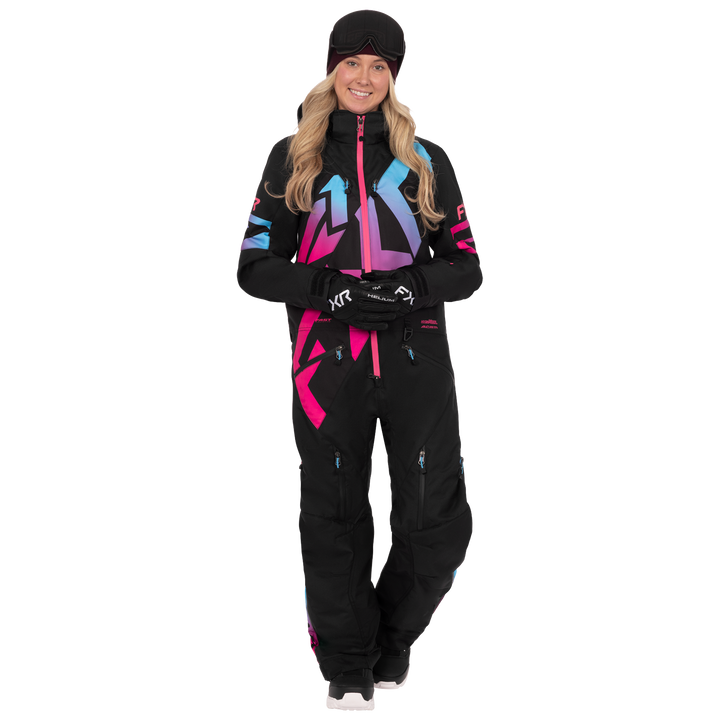 FXR Women's Cold Cross CX F.A.S.T. Monosuit - Black/Razz