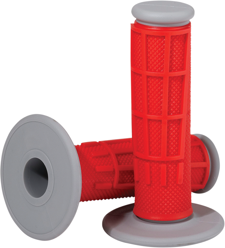 Moose Offroad Comp Diamond Half Waffle Motorcycle Grips, Red, Part Number 1MG2315-REM