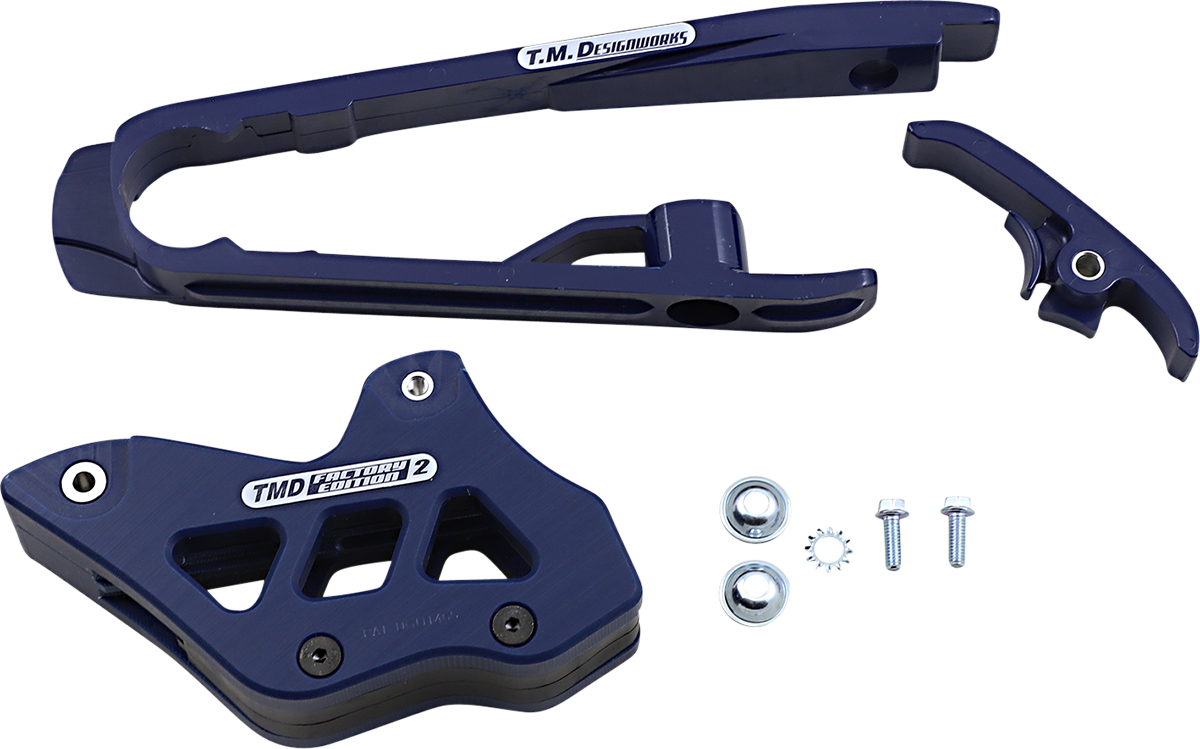 T.M. DESIGNWORKS DCK-KT4-BL2 Chain Guide and Slider Kit for KTM, Husqvarna and GasGas - Blue
