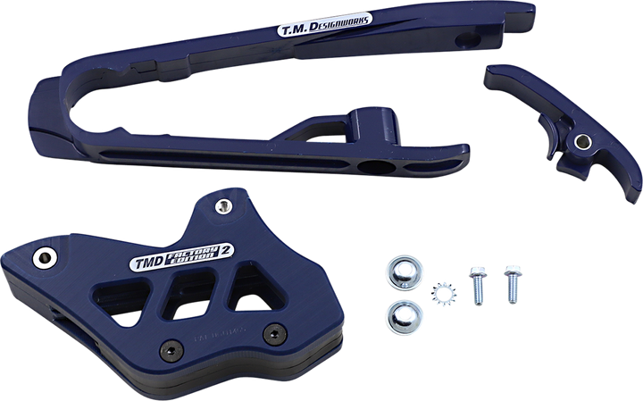 T.M. DESIGNWORKS DCK-KT4-BL2 Chain Guide and Slider Kit for KTM, Husqvarna and GasGas - Blue