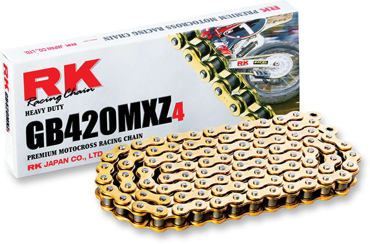 RK 420 MXZ4 Heavy-Duty Motorcycle Chain, 134 Links, Part GB420MXZ4-134