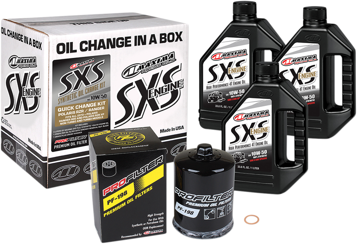 Maxima SXS/UTV Synthetic Quick Oil Change Kit - Polaris - 10W-50