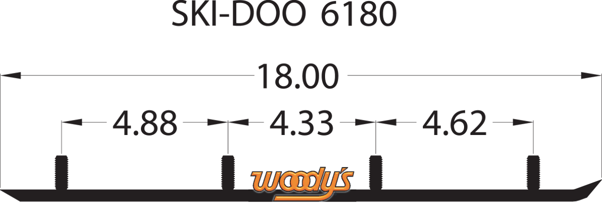 WOODY'S Extender Trail III™ Flat-Top® Runner - Ski-Doo ESD3-6180