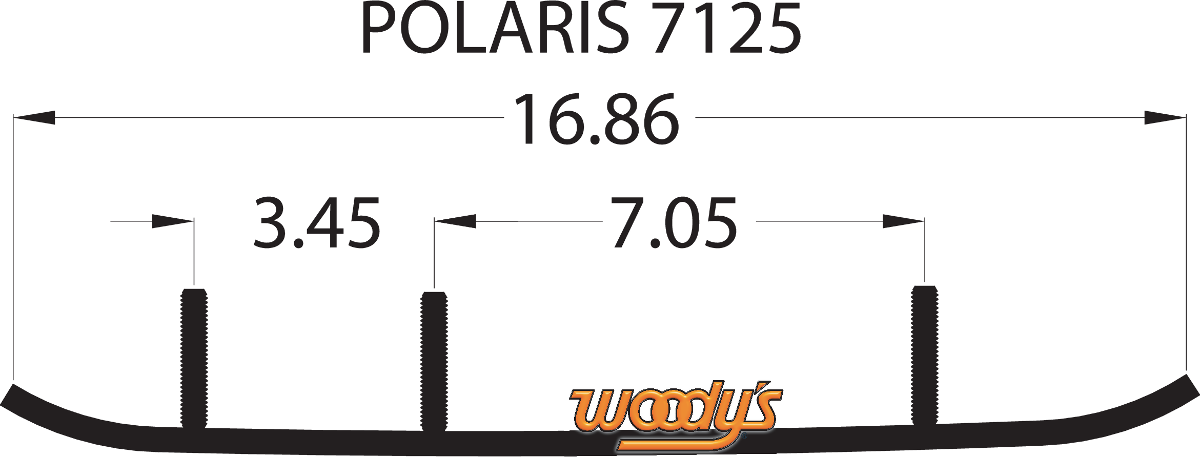 WOODY'S Executive Series™ Flat-Top® Runner - 8.0" - 60° - Polaris WPI-7125