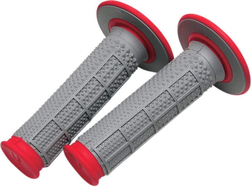 Renthal G163 Tapered Dual-Compound Motorcycle Grips, Red, Twist-Throttle