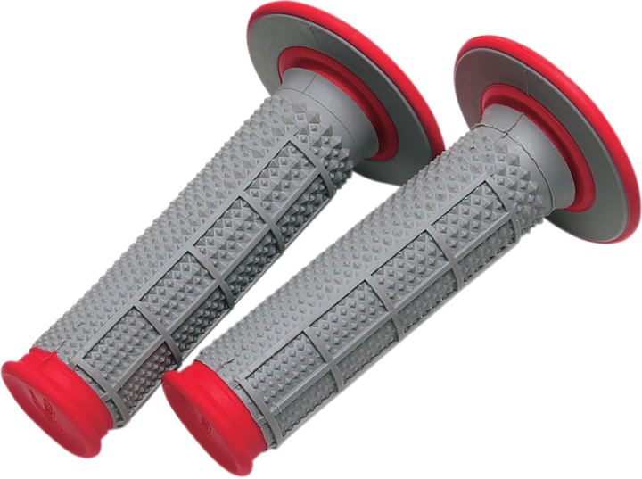 Renthal G163 Tapered Dual-Compound Motorcycle Grips, Red, Twist-Throttle