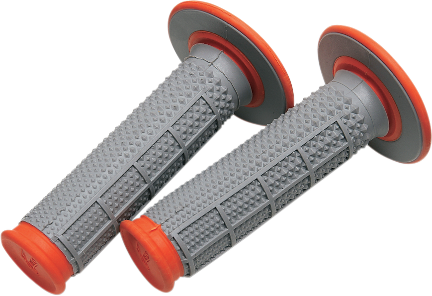 Renthal G164 Tapered Dual-Compound Motorcycle Grips, Orange, Twist Throttle