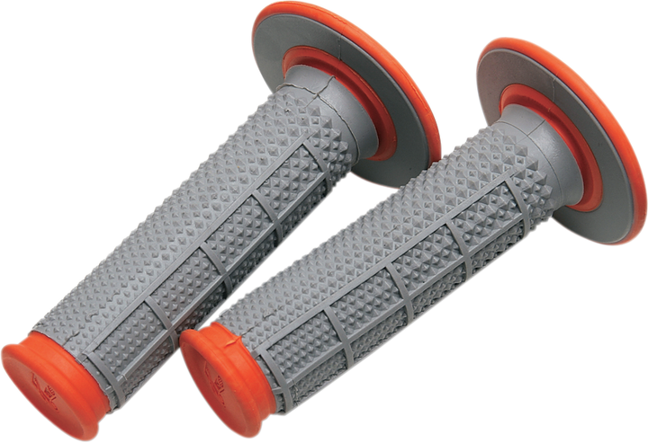 Renthal G164 Tapered Dual-Compound Motorcycle Grips, Orange, Twist Throttle