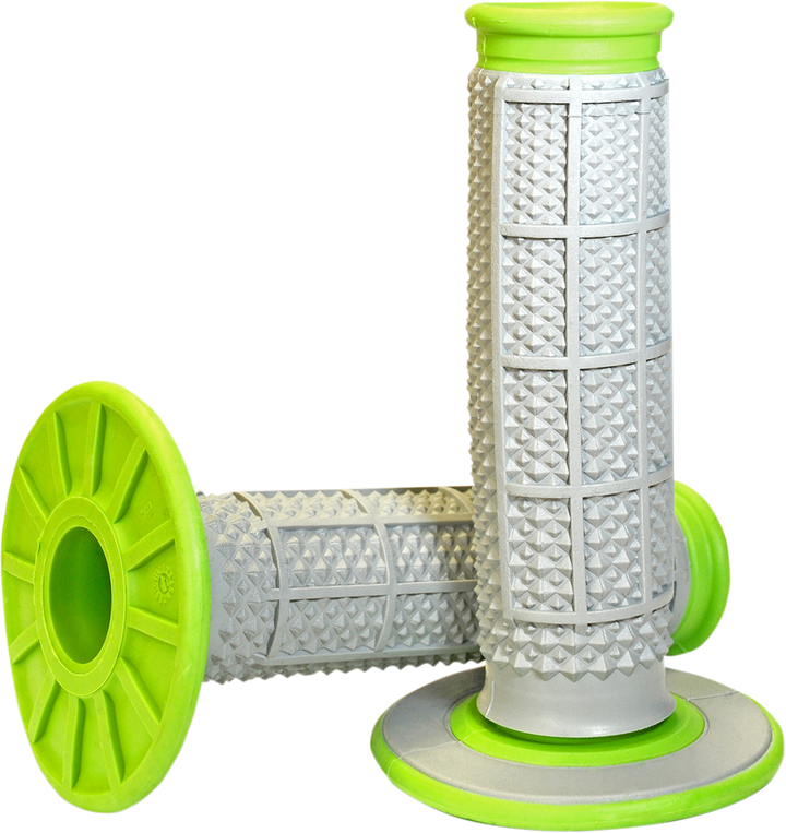 Renthal G193 Tapered Dual-Compound Motorcycle Grips, Green, Twist Throttle