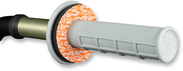 RENTHAL Grip Donutz G204 White/Orange Motorcycle Handlebar Grip Covers