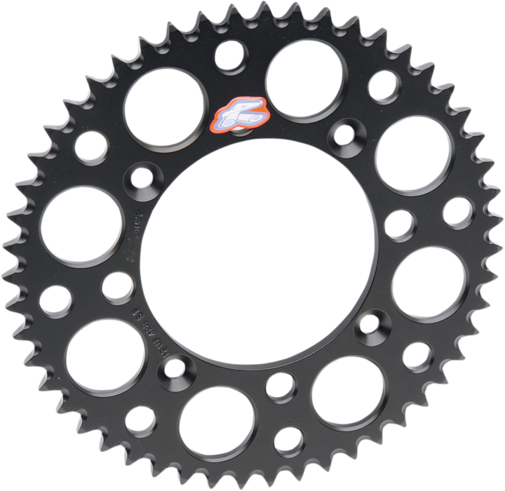 RENTHAL 123U-520-51GYBK Rear Sprocket, 51-Tooth Aluminum, Black for Suzuki