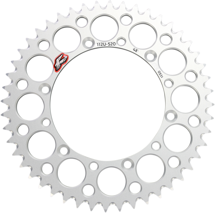 Renthal 112U-520-48GESI Rear Sprocket, Aluminum, 48-Tooth, Silver